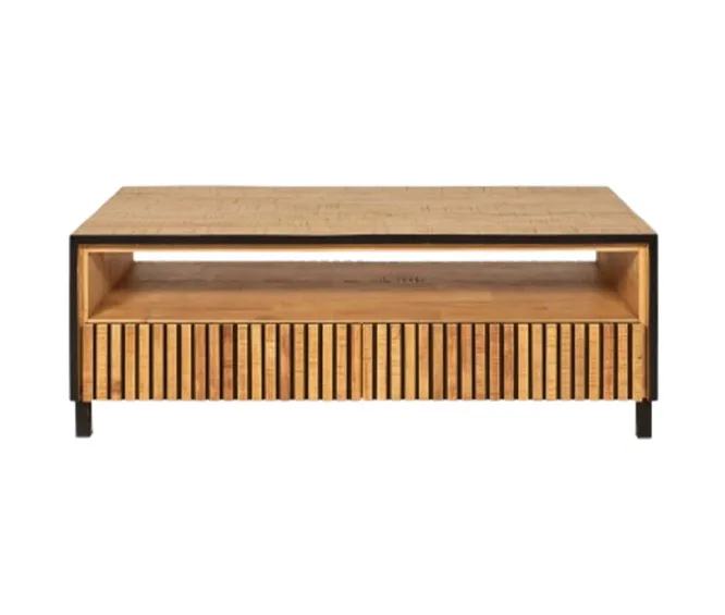 Stripe Coffee Table with Drawers