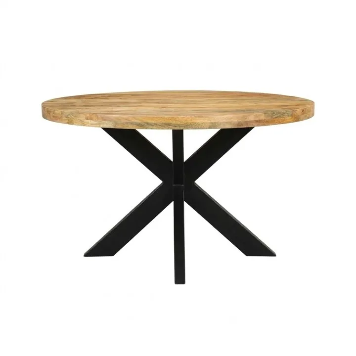 Round Mango Industrial Dining Table
